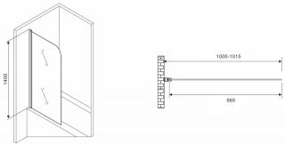 Шторка на ванну ABBER Ewiges Wasser AG52100 100см хром