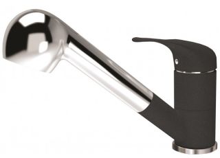 Смеситель для кухни Florentina Сигма с выдвижным изливом чёрный