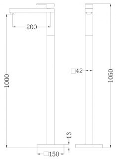 Напольный смеситель для раковины ABBER Daheim чёрный матовый AF8241B