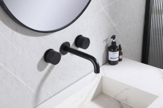 Встраиваемый смеситель для раковины ABBER Wasser Kreis AF81122B чёрный матовый