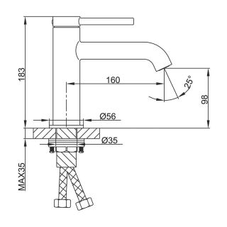 Смеситель для раковины Gappo G1006-6 чёрный