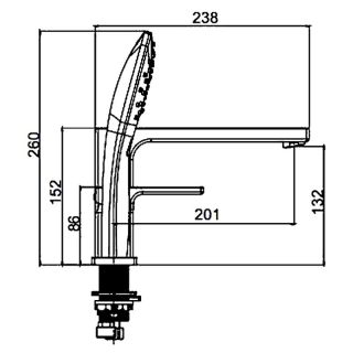 Смеситель на борт ванны Gappo G1117-6 чёрный