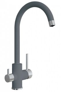 Смеситель для кухни Florentina Клио с подключением под фильтр серый шёлк