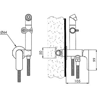 Гигиенический душ со смесителем Gappo G7248-1 хром