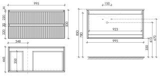 Подвесная тумба под раковину Sancos Snob R SNR100LW левая 100см Bianco