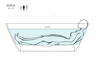 Ванна из искусственного камня Salini Sofia S-Sense 102519GRF 185x90см RAL полностью