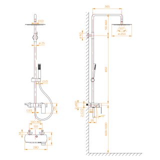 Душевая стойка RGW SP-33G 51140133-06 золото