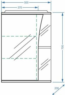 Зеркало-шкаф с подсветкой Stella Polar Винчи 50см левый белый SP-00000033