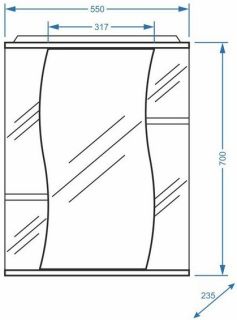 Зеркало-шкаф с подсветкой Stella Polar Лолита 55см правый белый SP-00000042