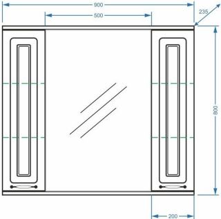 Зеркало-шкаф с подсветкой Stella Polar Кармела 90см ольха белая SP-00000186