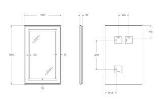 Зеркало BelBagno SPC-KRAFT-500-800-SENS-NERO