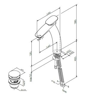 Смеситель Am.Pm Spirit V2.0 F70A92200 для раковины с д/к