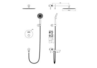 Душевой комплект Wonzon & Woghand WW-88929010-CR с термостатом хром