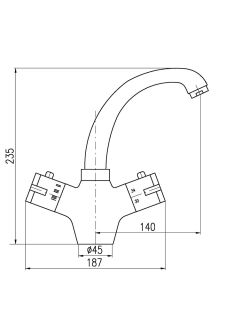 Смеситель для раковины Rav Slezak Dunaj Termostat TRM26.5CMAT черный