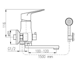 Смеситель для ванны Rav Slezak Victoria VI251.5/1 хром