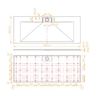 Душевой поддон RGW TKS-W 553802820-01 80x200см белый