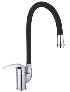 Смеситель для кухни Shevanik S5543-3 чёрный/хром