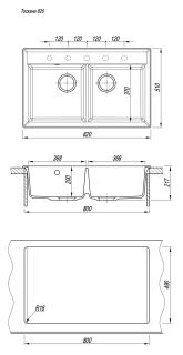 Кухонная мойка Florentina Тоскана 820 бежевый