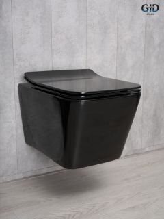 Унитаз подвесной Gid Tr2144BL 62224Y черная глянцевая 52x36x33.5