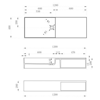 Подвесная тумба с раковиной ABBER Stein AS2649-1.2 120см белый матовый