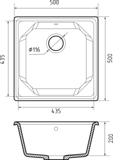 Мойка кухонная GranFest UNIQUE U-500 песочный