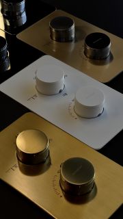 Встраиваемый смеситель для душа Boheme Cell 134-3-MG 3-х проходной термостатический золото матовое