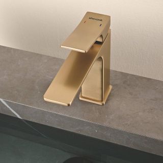 Смеситель для раковины Shevanik S6101G золотой сатин