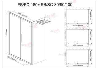 Душевой уголок AvaCan FС 160-180 + SС100 хром