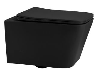 Подвесной унитаз ABBER Rechteck AC1201MB безободковый чёрный матовый