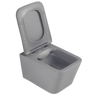 Подвесной унитаз ABBER Rechteck AC1201MG безободковый серый матовый
