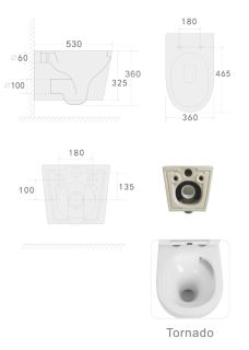 Унитаз подвесной с функцией биде, AVVA Белый матовый c крышкой (торнадо)