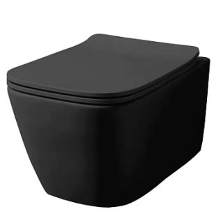 Унитаз подвесной Azario Boca AZ-2002-MB безободковый с сиденьем микролифт