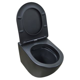 Унитаз подвесной Azario Gloria AZ-2003MB безободковый с сиденьем микролифт чёрный матовый