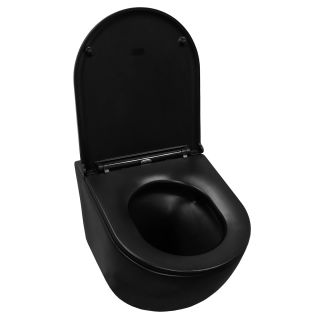 Унитаз подвесной Azario Grado AZ-0046-UQ1-MB безободковый с быстросъемным сиденьем микролифт черный