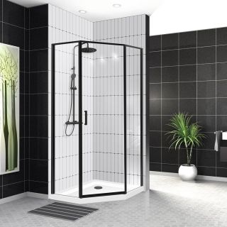 Душевой уголок BelBagno Uno 100см чёрный UNO-195-P-1-100-C-NERO
