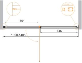 Душевая дверь Cezares Urban 140см чёрный URBAN-B-12-140-C-NERO