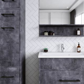 Зеркало с подсветкой Бриклаер Чили 4627125415173 80 см цемент