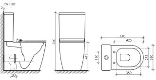 Напольный унитаз Ceramica Nova Highlight CN1802 безободковый белый