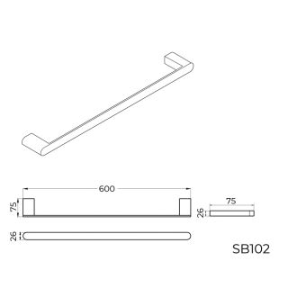 Полотенцедержатель Knotlor SB102BL, черный
