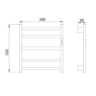 Полотенцесушитель электрический Raglo R350.02.09 50x55 см сенсорный с терморегулятором графит