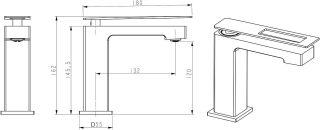 Смеситель для раковины Boheme Q 141-GR золото/красный