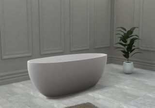 Ванна из искусственного камня ABBER Stein AS9641-1.5 150x78см белый матовый