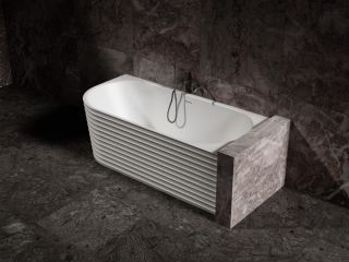 Ванна из искусственного камня ABBER Stein AS9651 R 170x80см белый матовый