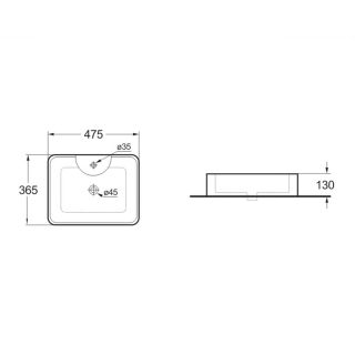 Раковина Vincea VBS-127 47.5 см белая