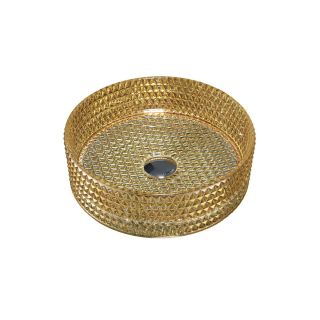 Раковина стеклянная Vincea VBS-5GL05, накладная, цвет золото