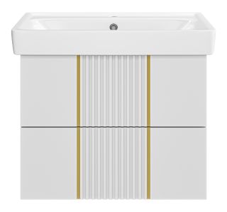 Подвесная тумба под раковину Brevita Vega VEG-09070-0102Я 70см белый/золото