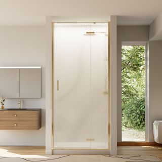 Душевая дверь Veconi Vianno VN-73RG/R, 800x1950, Золото брашинг, стекло дождь