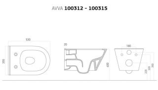 Подвесной унитаз Boheme Avva 972-MW безободковый белый матовый