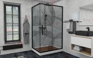 Душевой уголок AvaCan FB 140-160 + SB 100 чёрный