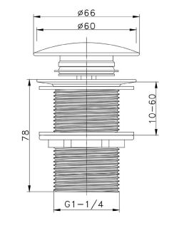 Донный клапан для раковины Raglo R600.02.06 чёрный